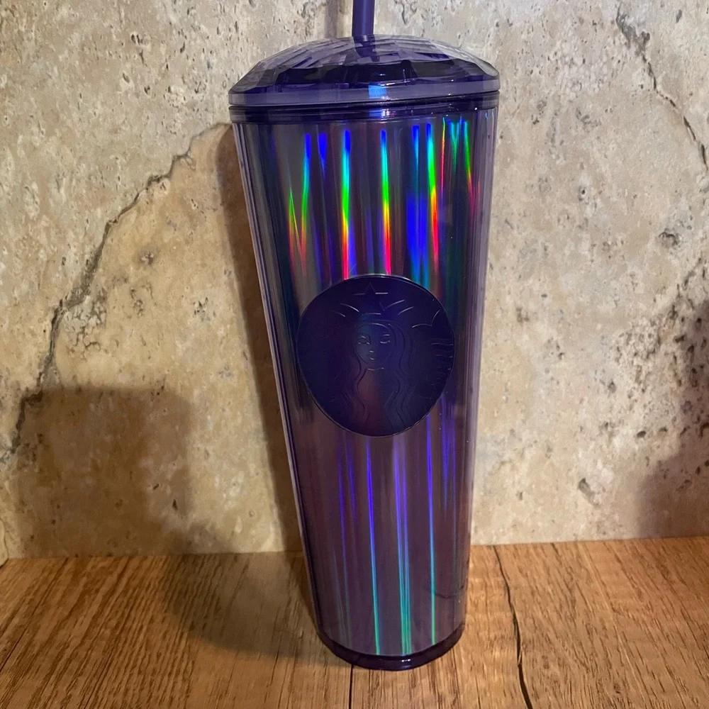NWT Starbucks Fall 2022 Periwinkle Kaleidoscope Cold Cup (24 oz)